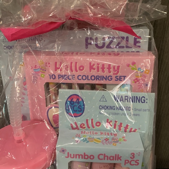 New Hello Kitty Pastel Pink & Blue Build Your Own Gift Basket 5 Piece Set - Picture 4 of 11